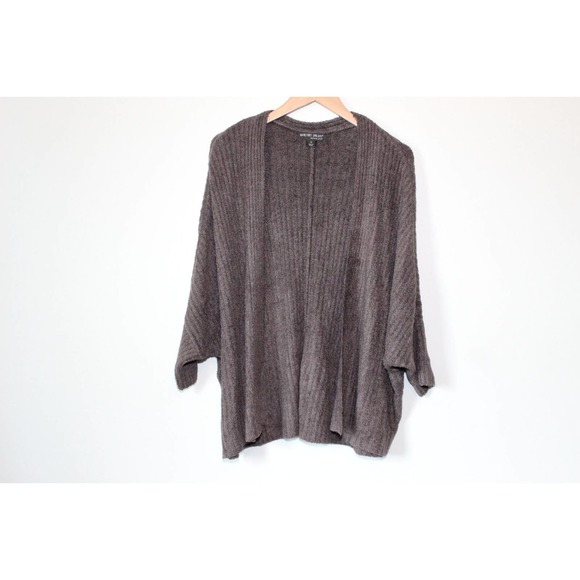 Barefoot Dreams Ribbed Open Front Shrug Cardi Brown Cardigan Plus Size 1X H13852 - Picture 2 of 9